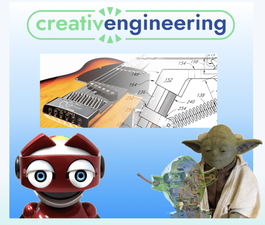 Creativengeneering - a robot toy, a guitar, a yoda toy